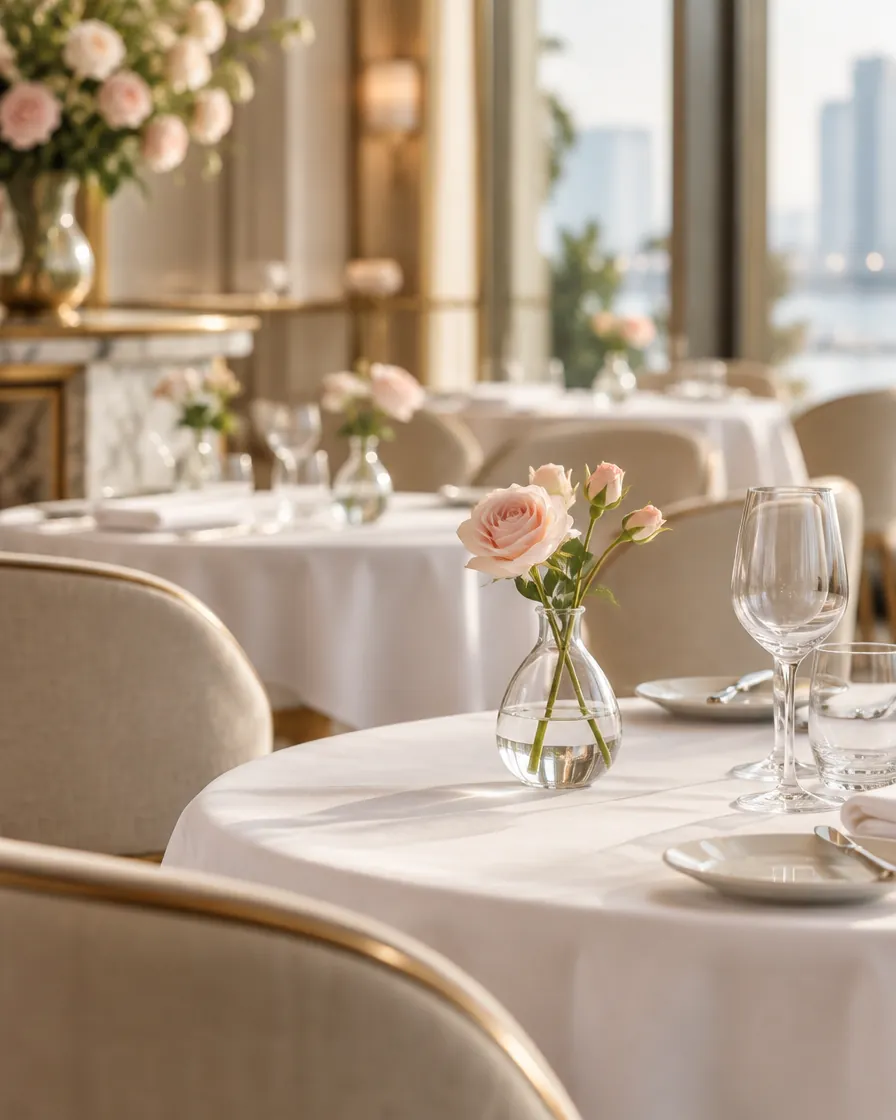 Restaurant bud vases by Alangkaar Floral