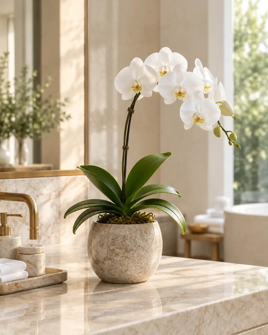 Spa & washroom orchids by Alangkaar Floral