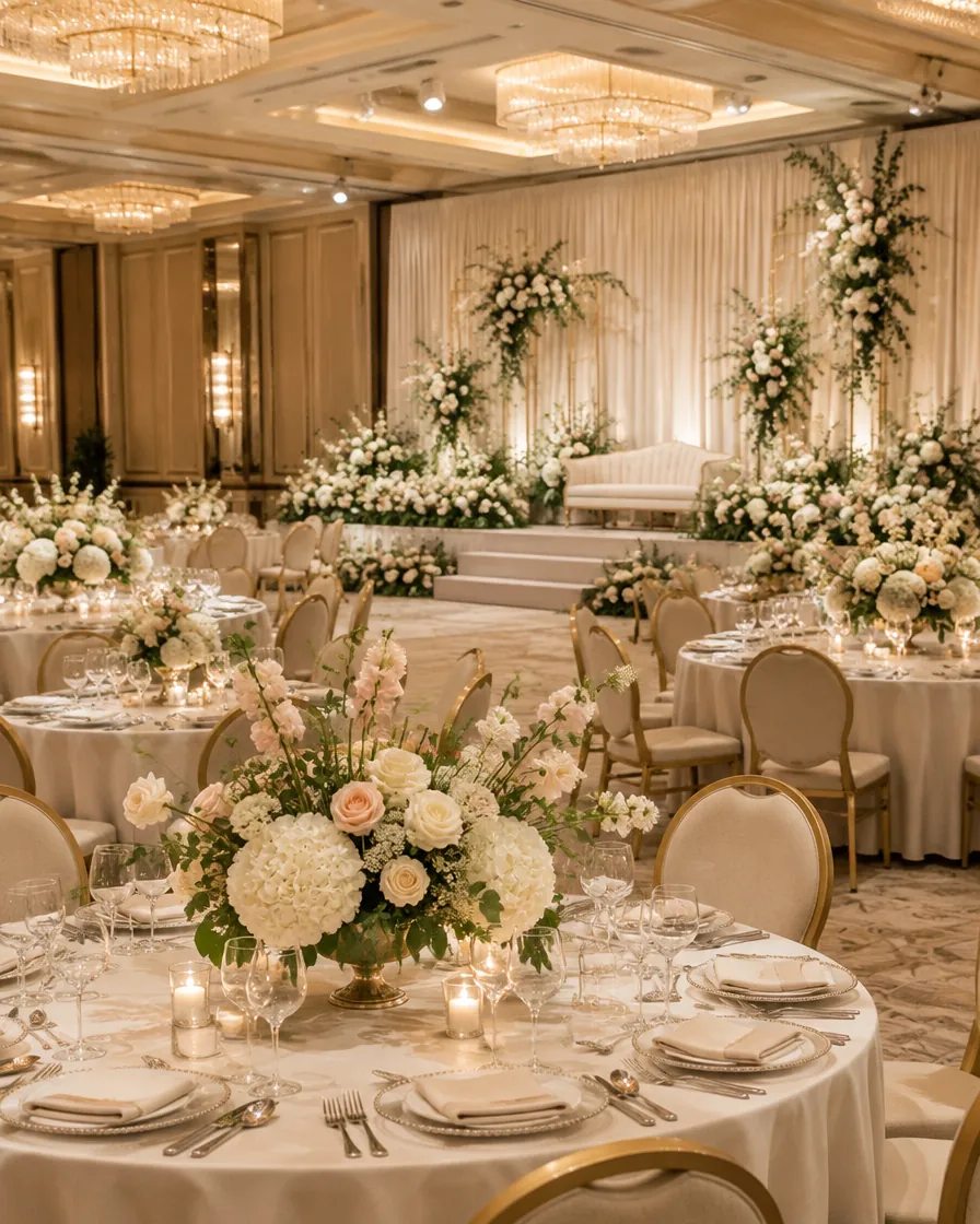 Ballroom wedding floral package by Alangkaar Floral