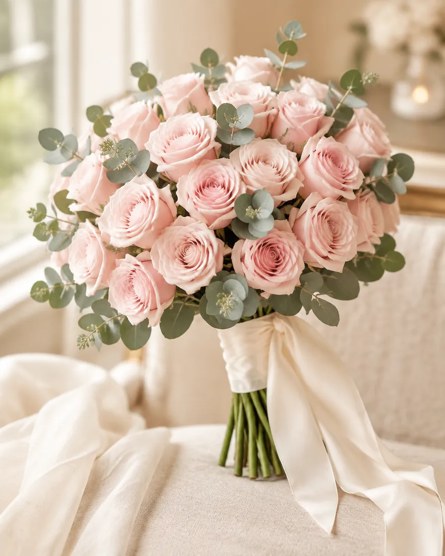 Classic rose bridal bouquet by Alangkaar Floral