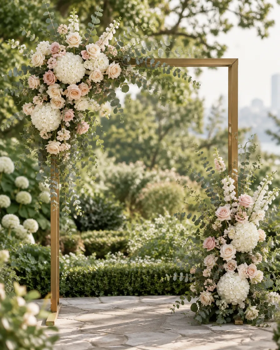 Ceremony arch, asymmetric by Alangkaar Floral
