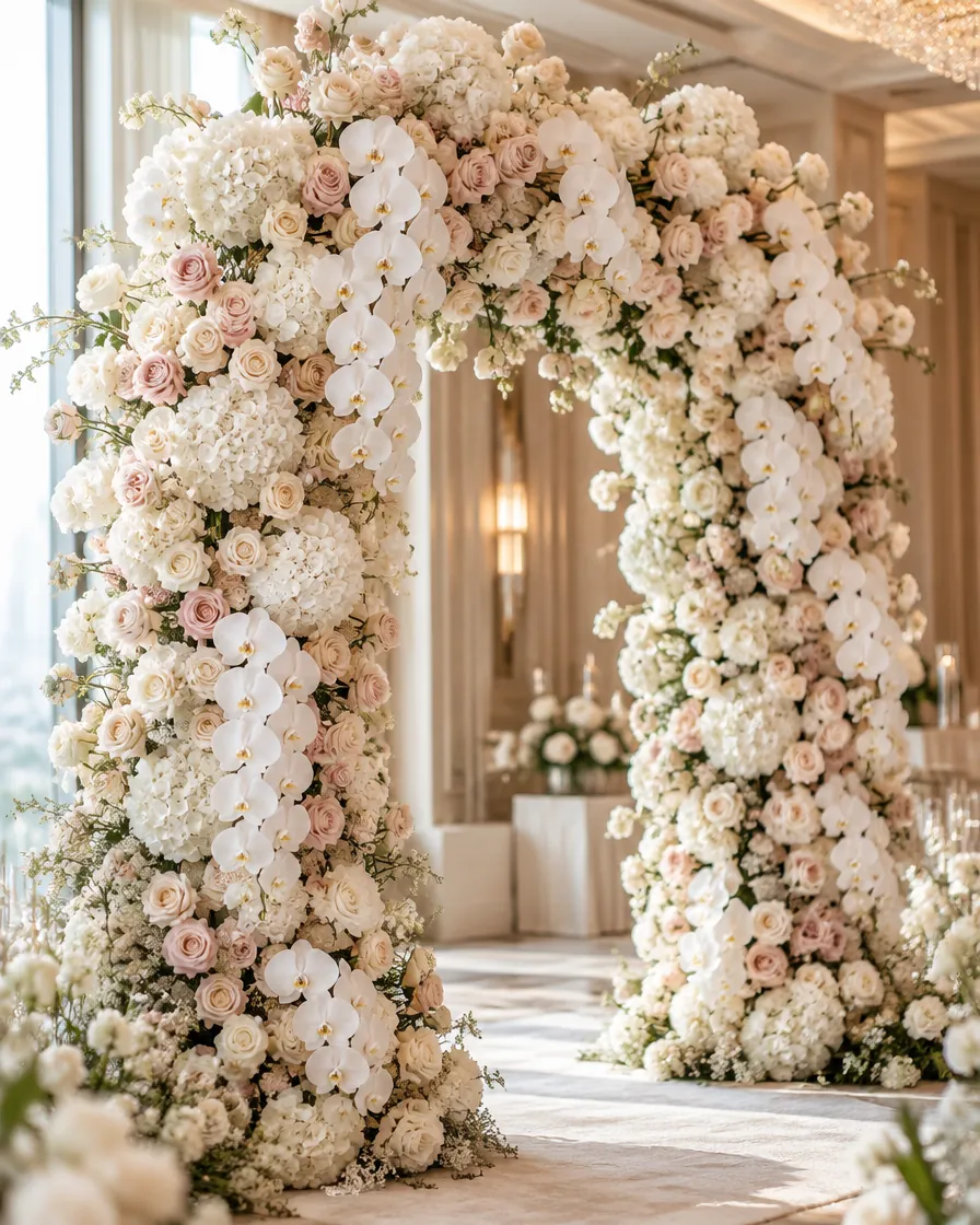 Fresh flower wedding arch