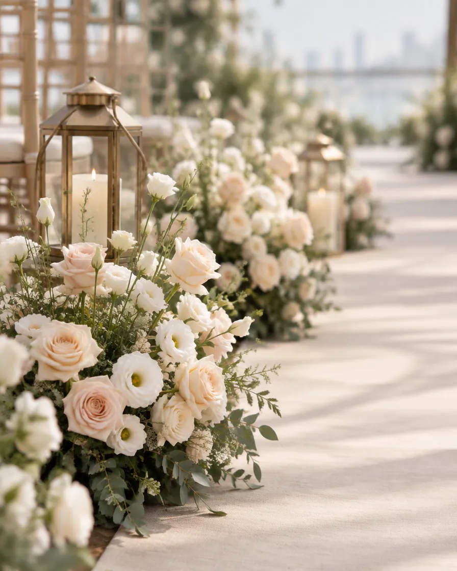 Aisle arrangements, low by Alangkaar Floral