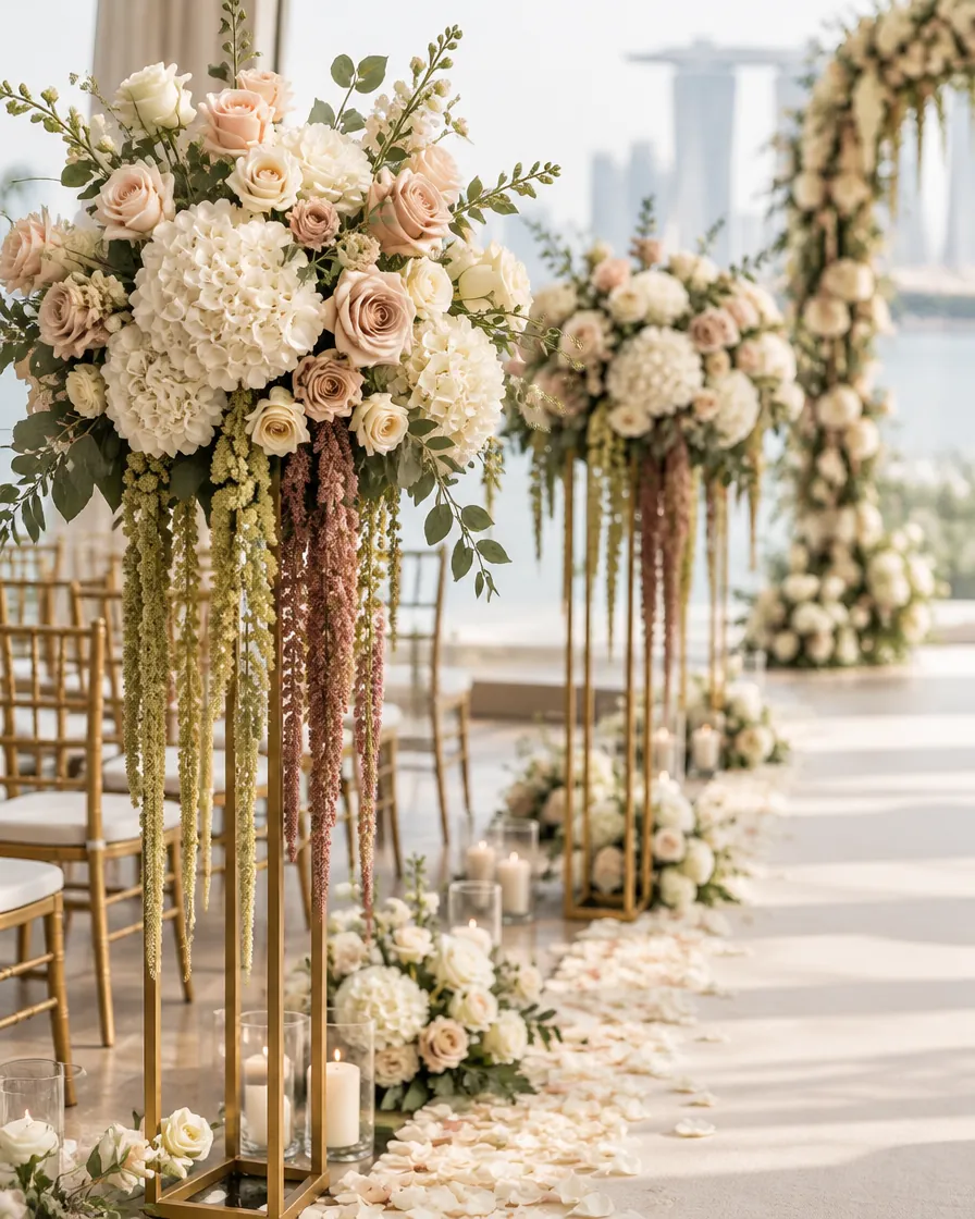 Aisle pillars, tall by Alangkaar Floral