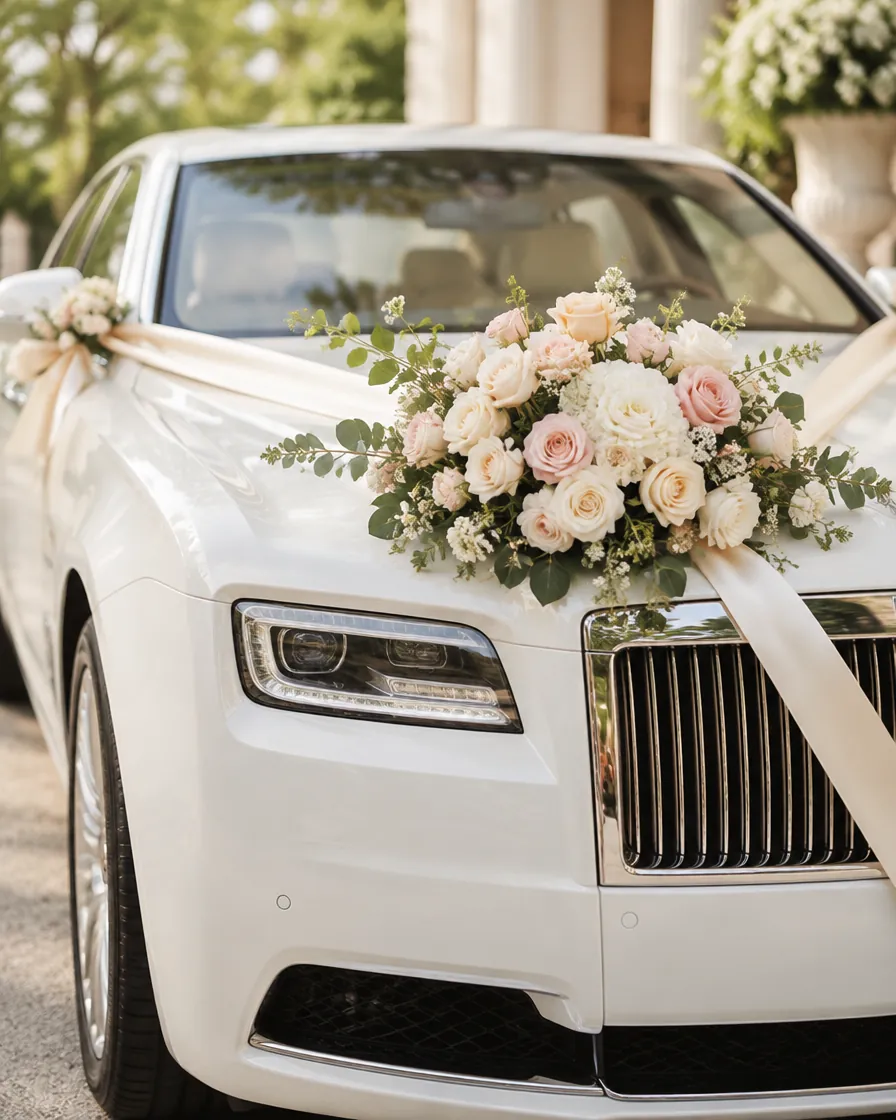 Bridal car decoration by Alangkaar Floral