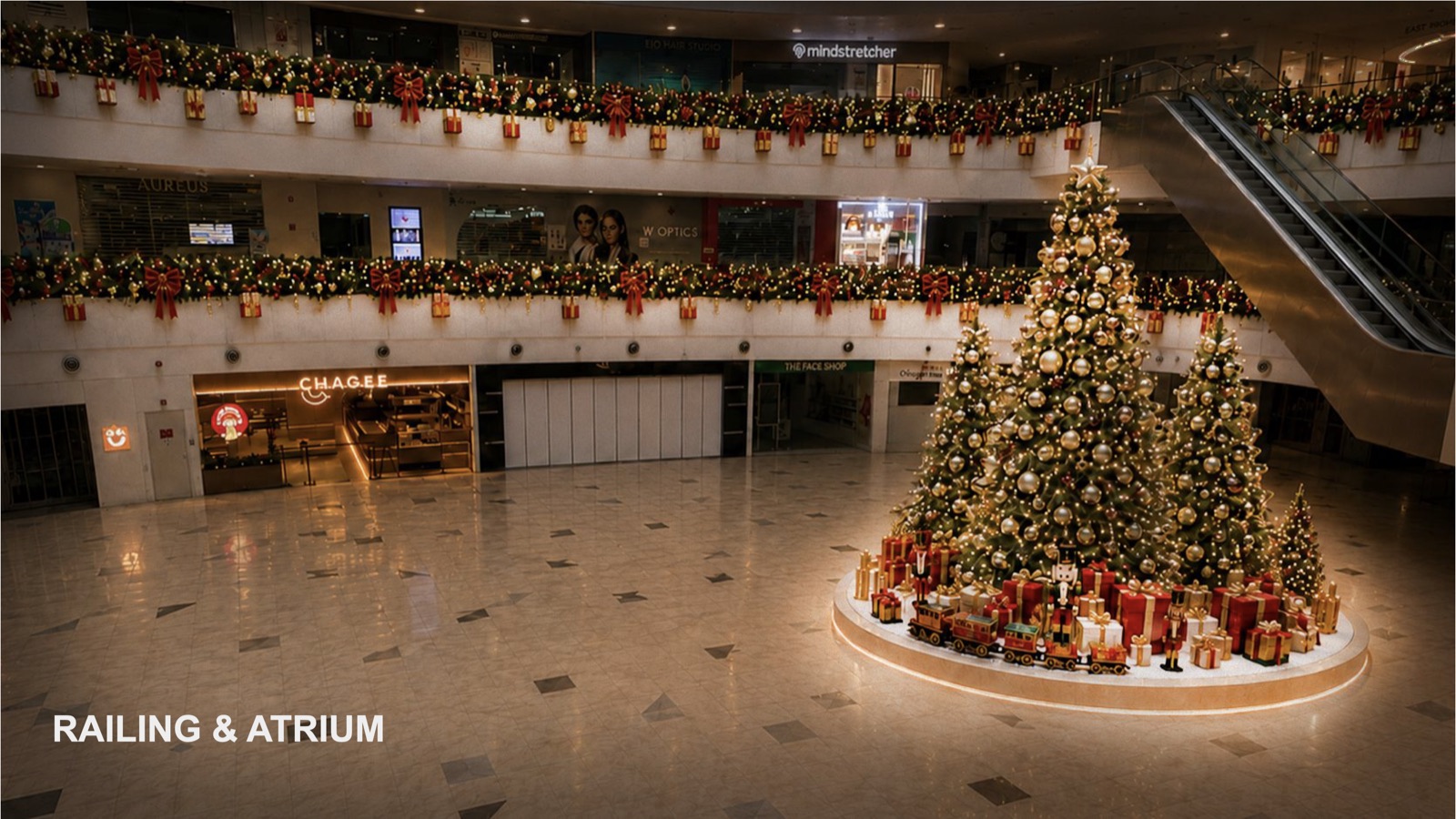 Bukit Panjang Plaza Christmas grand tree atrium design by Alangkaar
