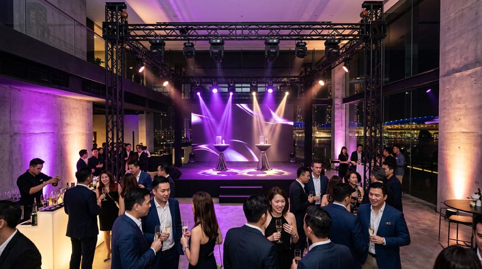 Brand launch event production with lighting design Singapore