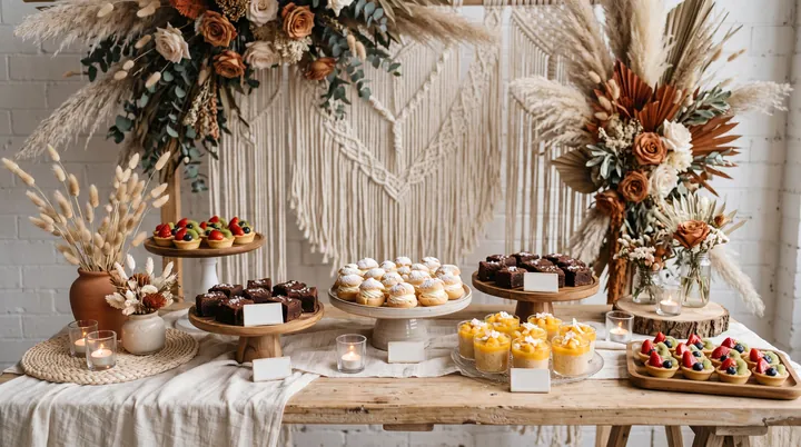 Illustrative styling: dessert table