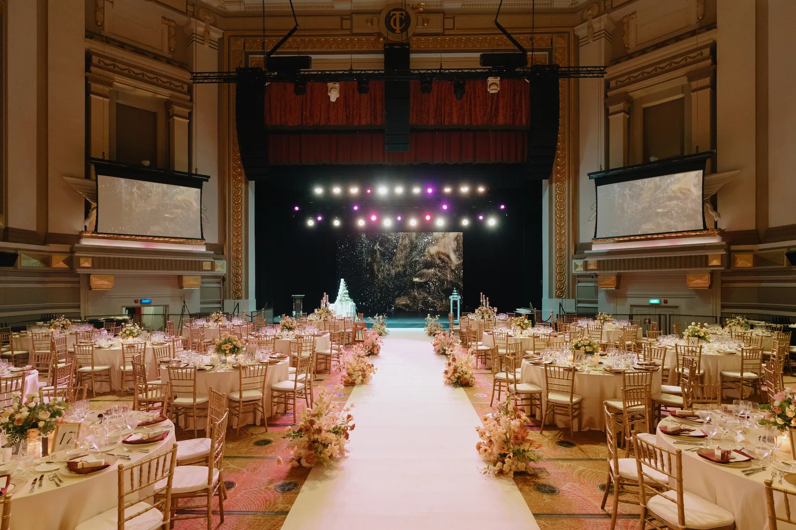 The Capitol Theatre at The Capitol Kempinski Hotel, set for a banquet
