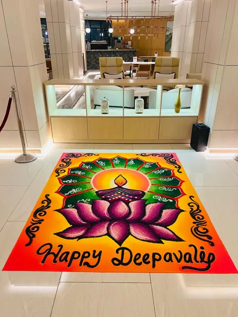 Corporate Deepavali kolam by Alangkaar, Singapore