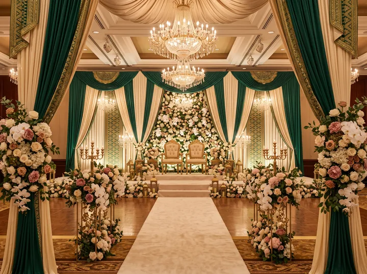 Illustrative styling: Premium Pelamin décor