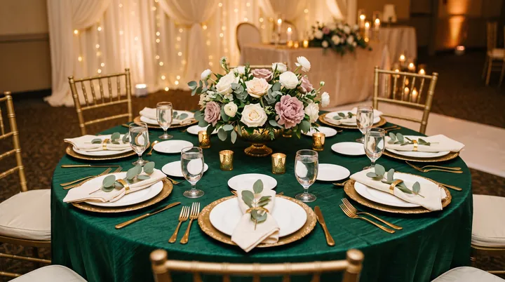 Illustrative styling: reception table