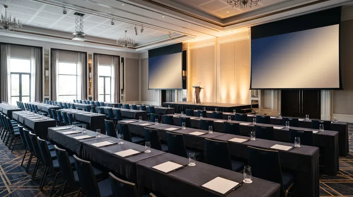 Illustrative styling: conference set-up