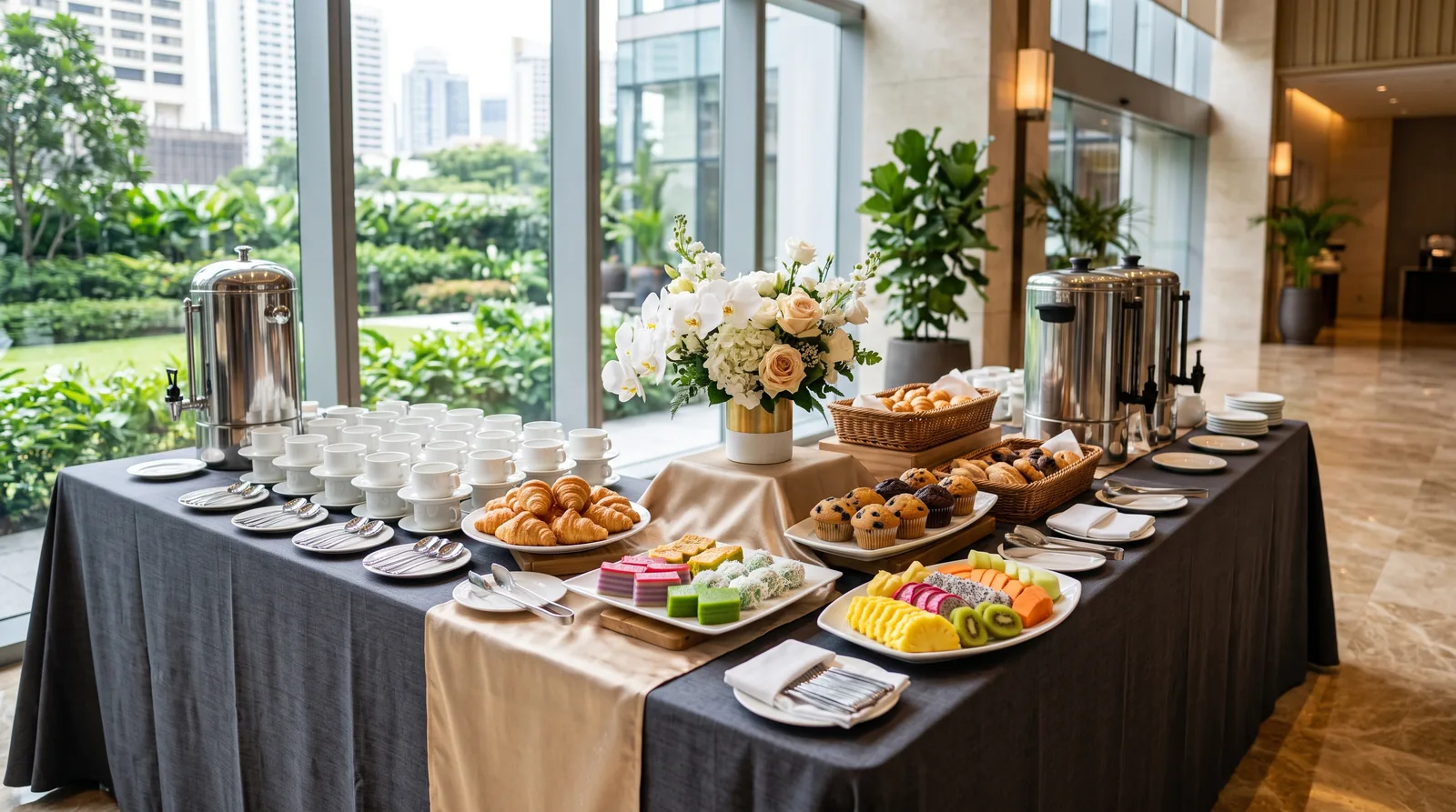 Illustrative styling: Conference tea breaks