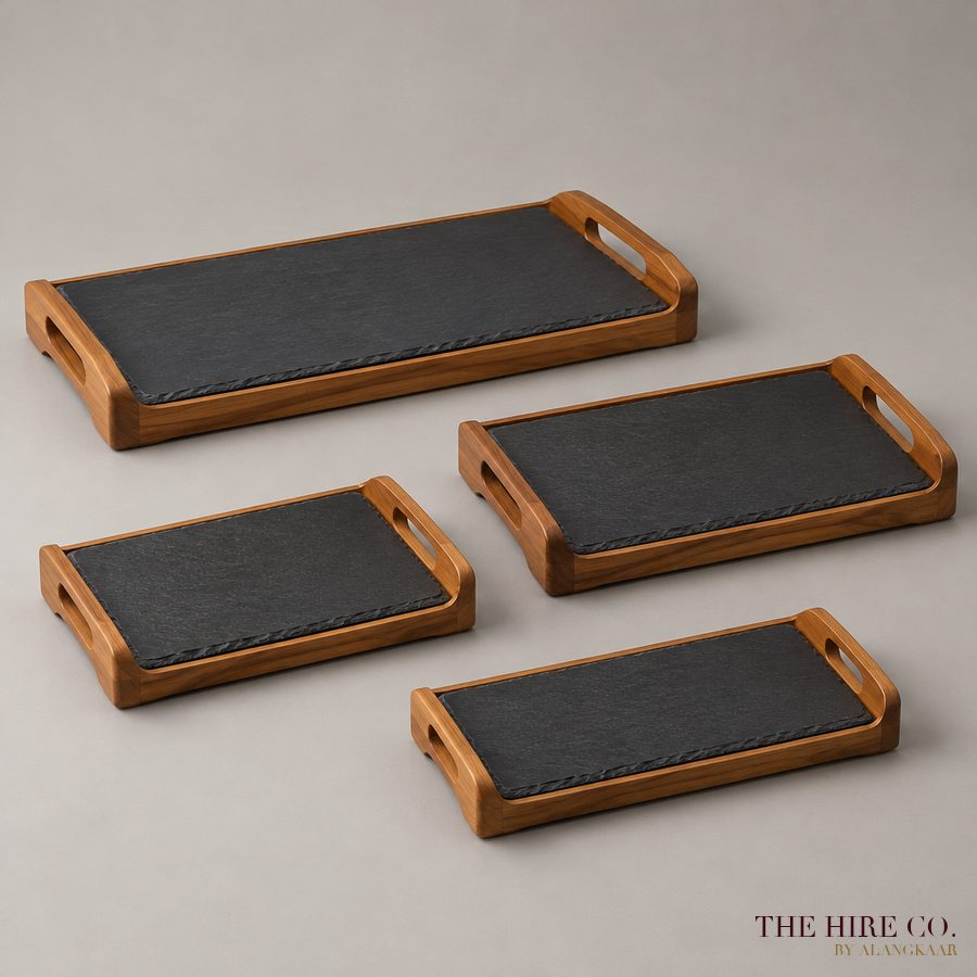 Wood & Slate Canapé Trays (set of 4)