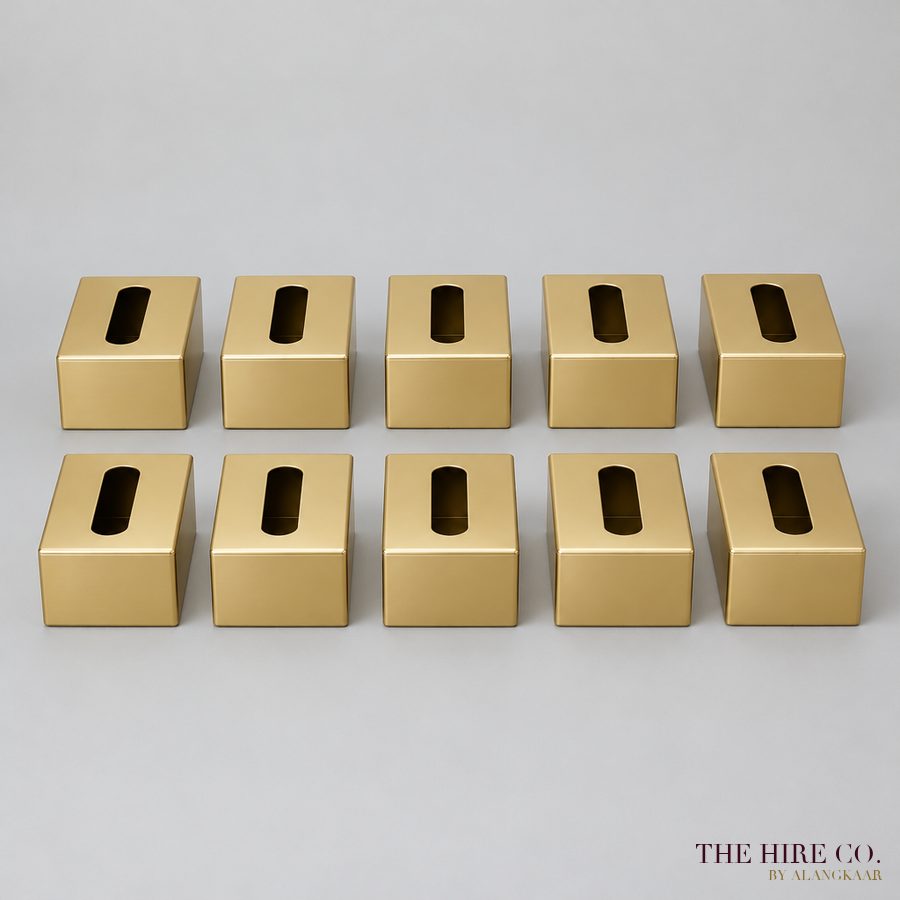 Tissue Box Covers, gold (set of 10)