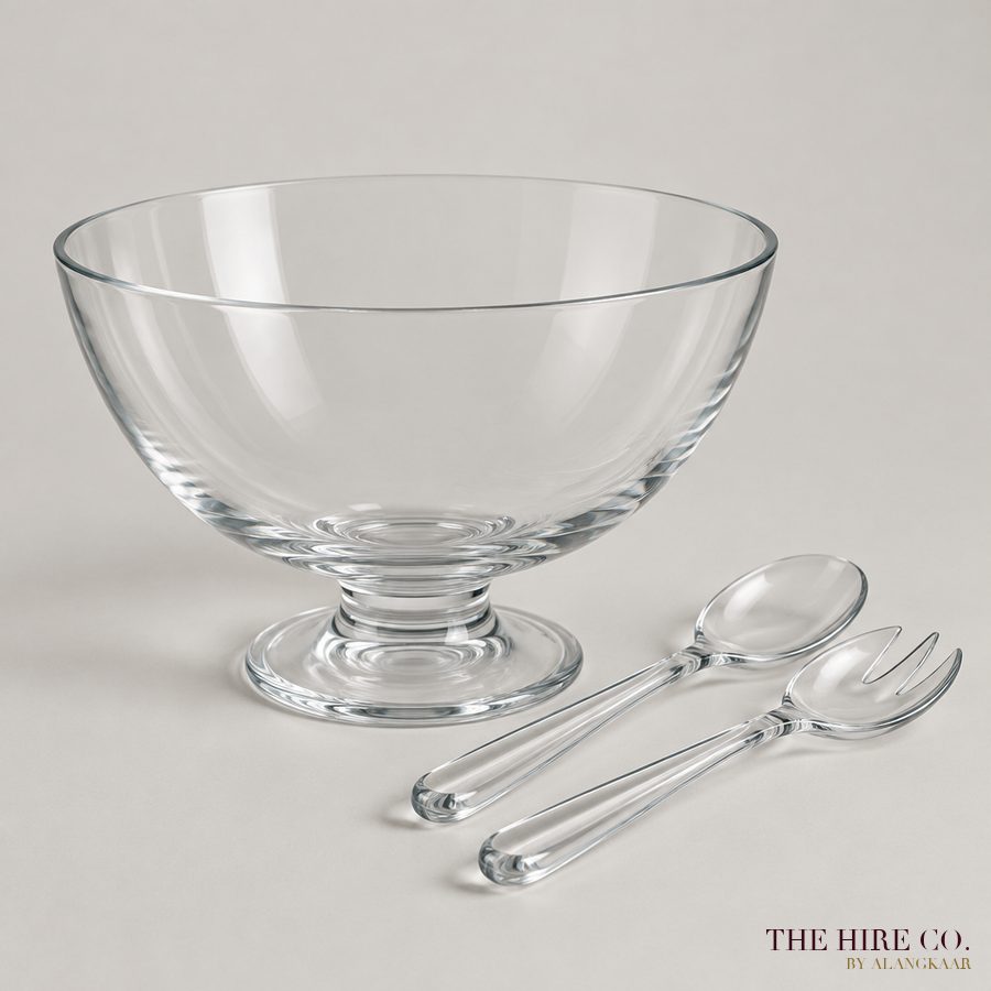 Glass Salad Bowl 5 L with Servers