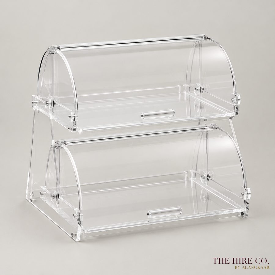 Pastry Display Case with Lid, 2-tier