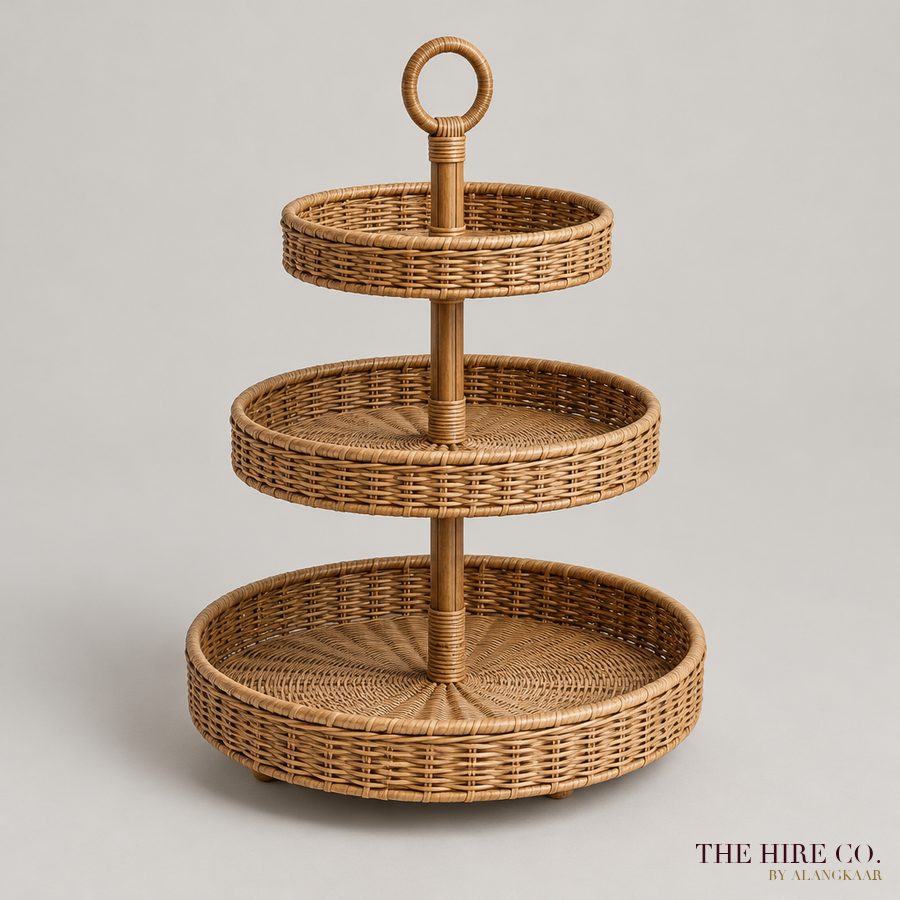 Rattan Tiered Kueh Tray