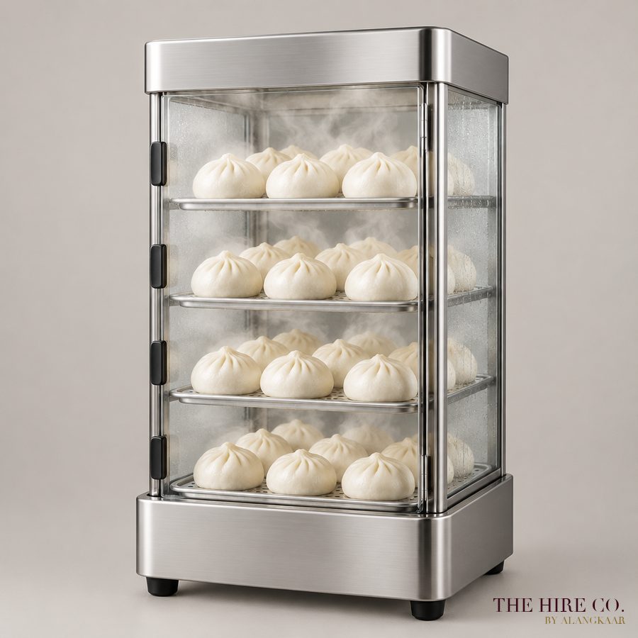 Glass Bun Steamer Display