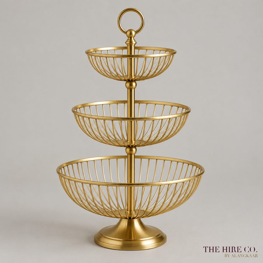 Gold Fruit Stand, 3-tier