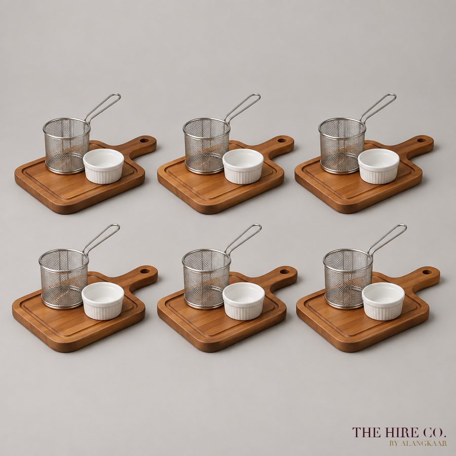 Burger Boards with Fry Cups (set of 6)