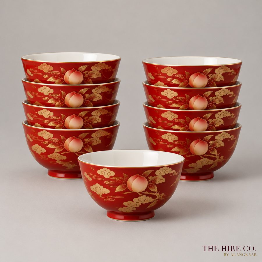 Red & Gold Longevity Bowls (set of 10)