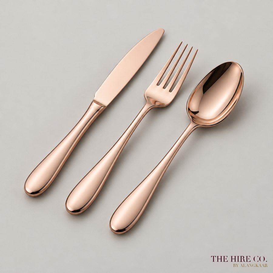 Rose Gold Cutlery Set (knife, fork, spoon)