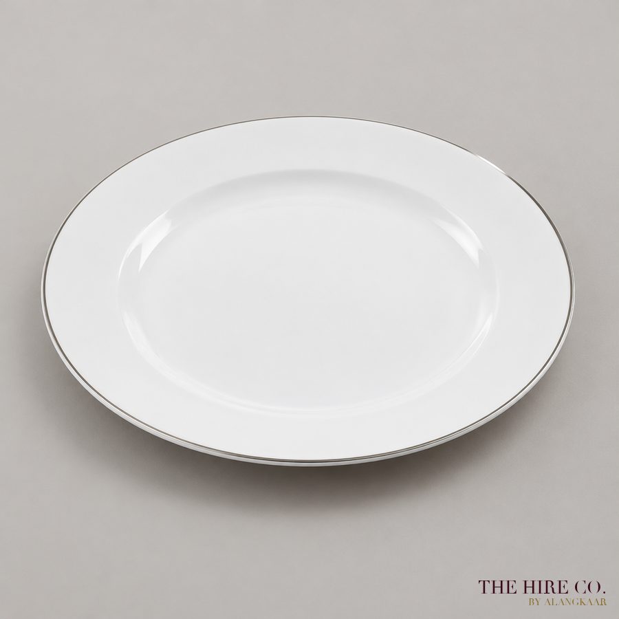 Silver-Rim Dinner Plate 10.5"