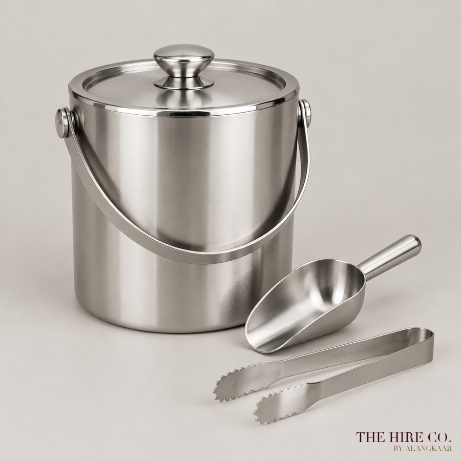Ice Bucket, Scoop & Tongs Set