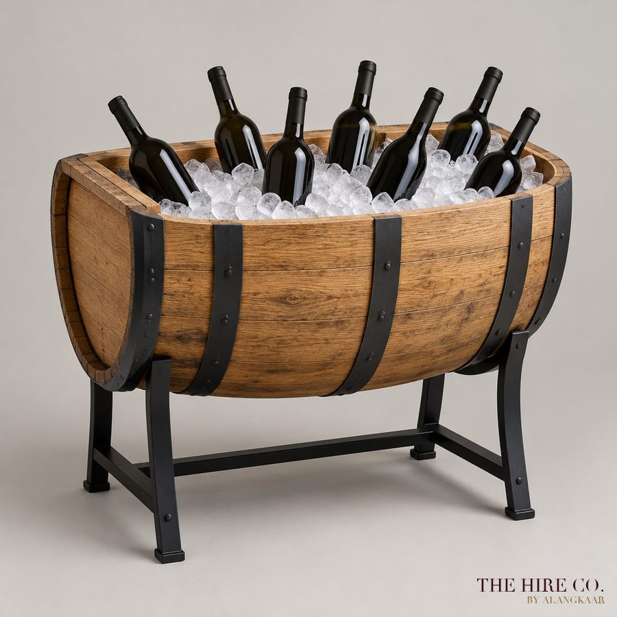 Wine Barrel Ice Tub on Stand
