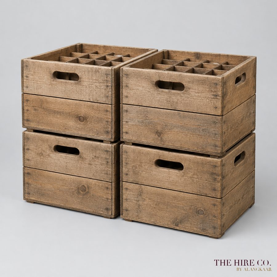 Wooden Bottle Crates (set of 4)