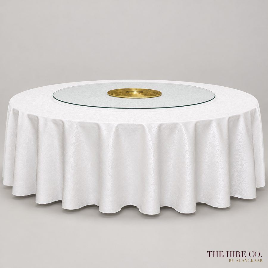 Round Tablecloth 3 m, white / ivory / black