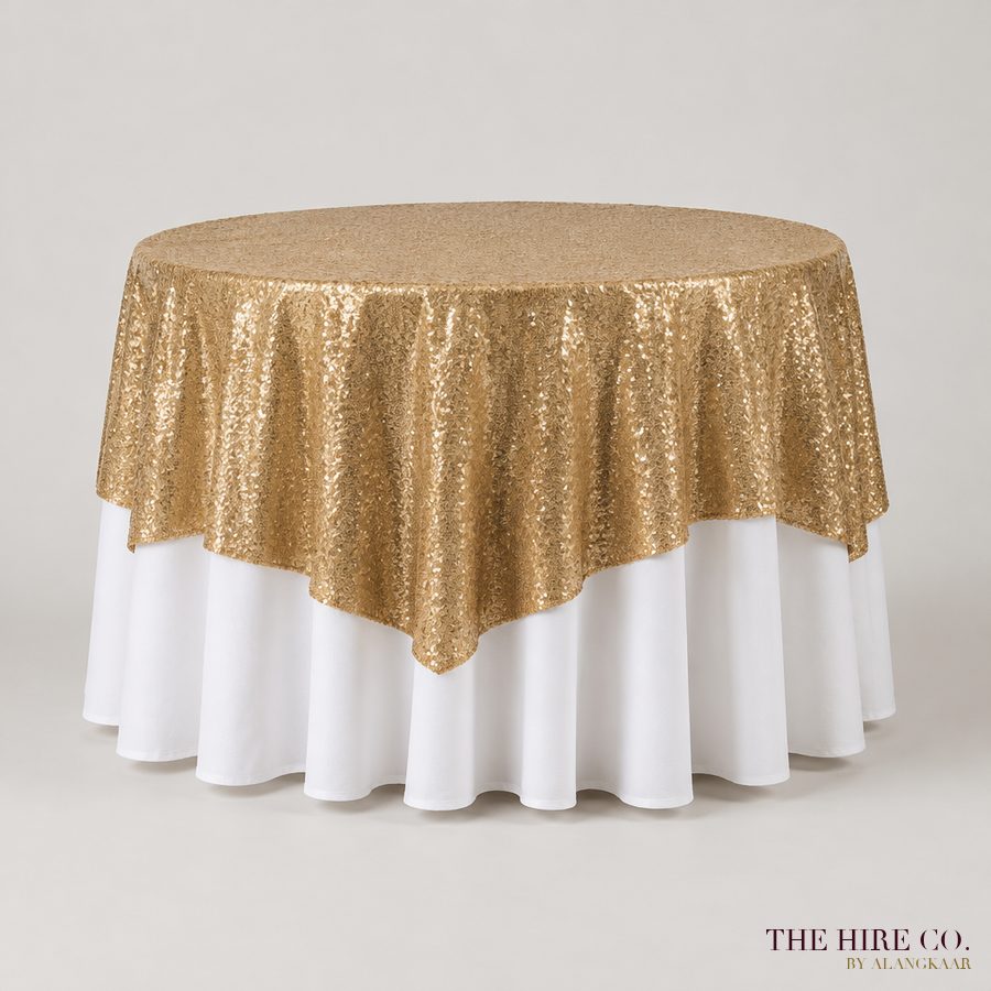 Sequin Overlay 180 cm, gold / rose gold