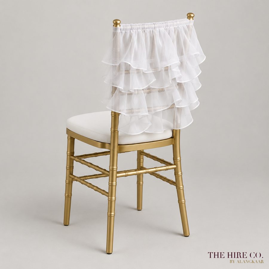 Ruffled Organza Chair Cap