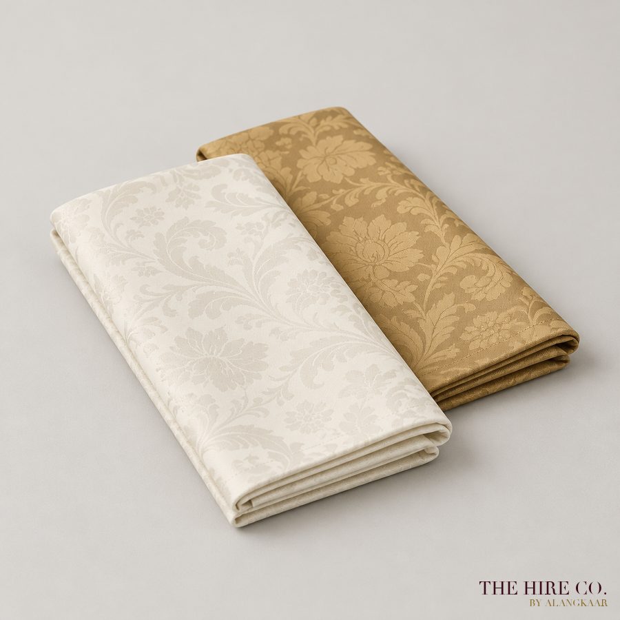Damask Napkin, ivory / gold