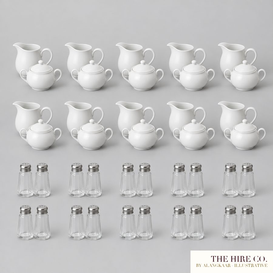 Tea & Coffee Condiment Set for 10 Tables
