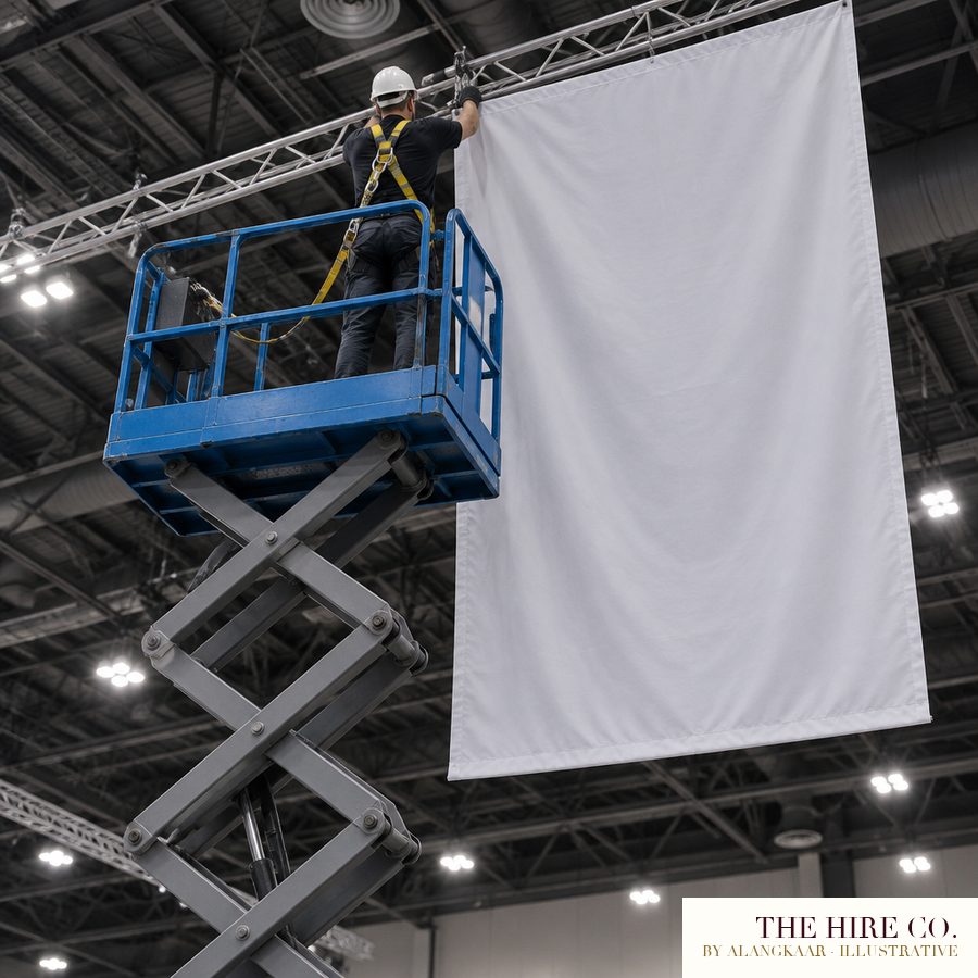 Scissor Lift 8 m with Certified Operator, 4 hours