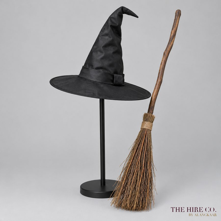 Witch Hat & Broom Set