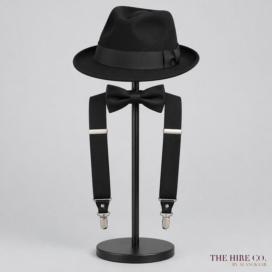 Gangster Fedora & Braces Set
