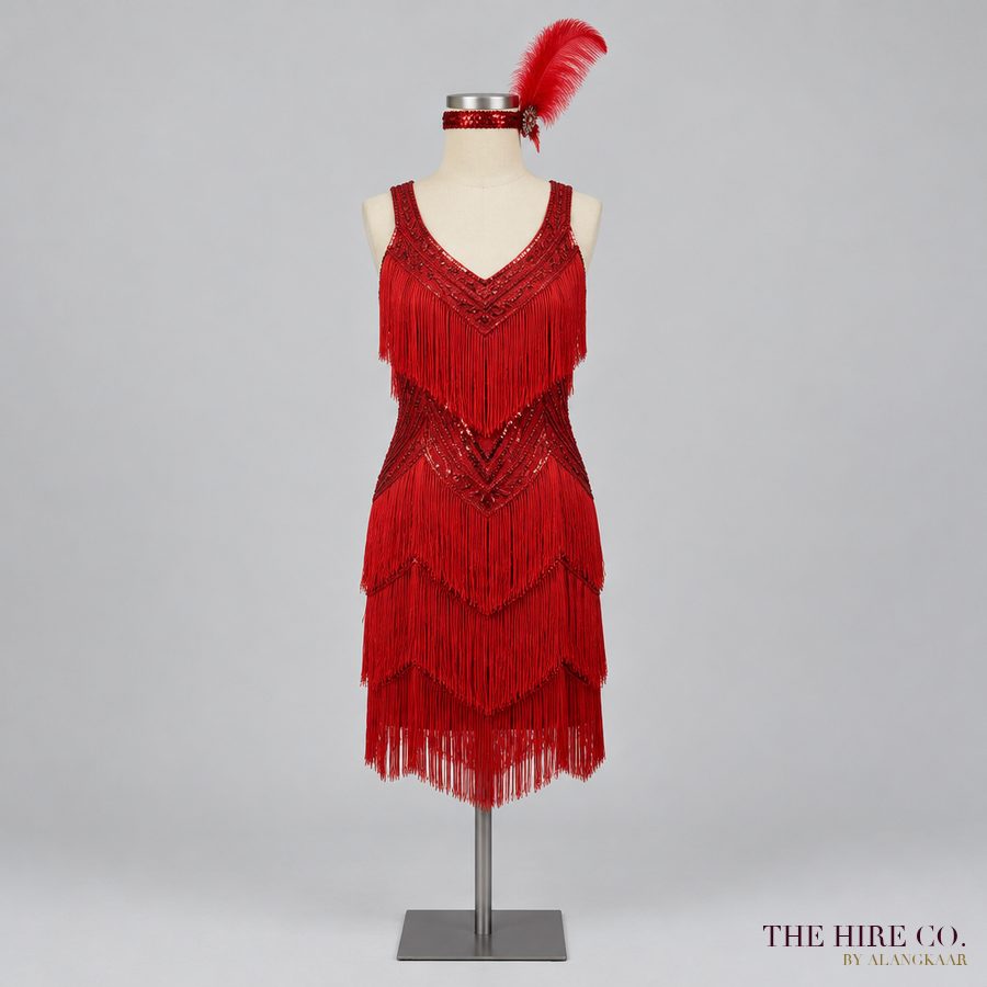 1920s Flapper Dress, red