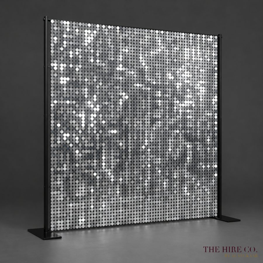Sequin Shimmer Wall 2.4 m, silver