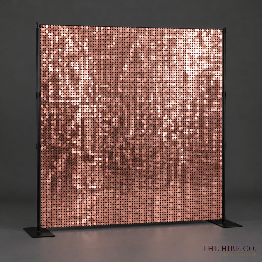 Sequin Shimmer Wall 2.4 m, rose gold