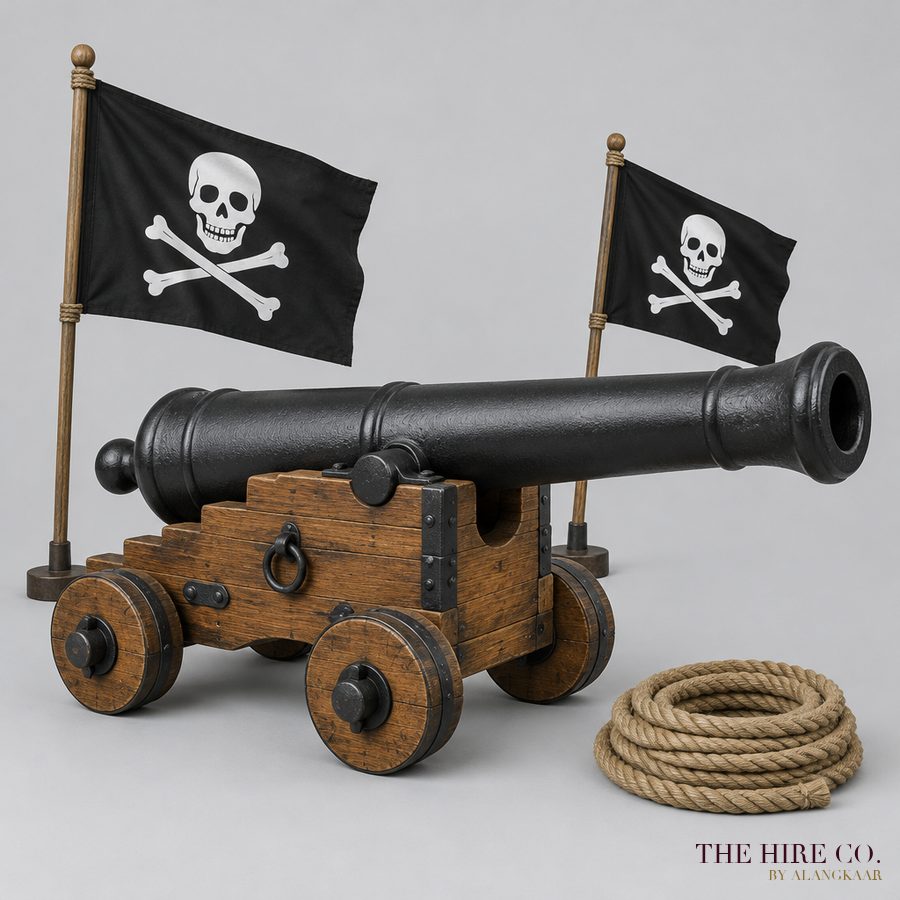 Pirate Cannon & Flag Prop Set