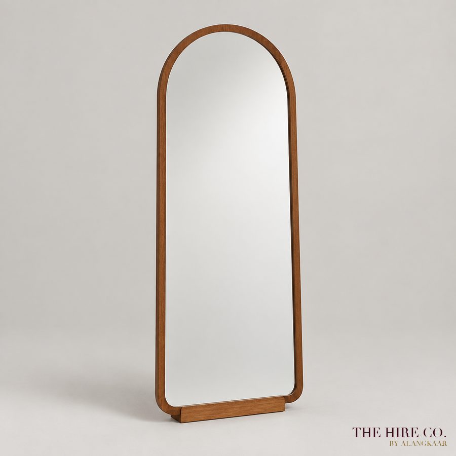 Standing Mirror, arched gold
