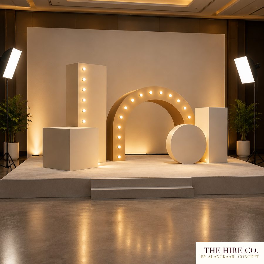 Branded Photo Stage with 3D Logo
