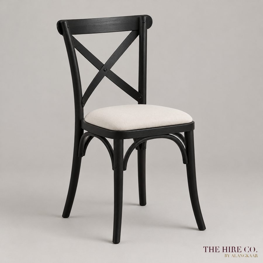 Cross-Back Chair, black