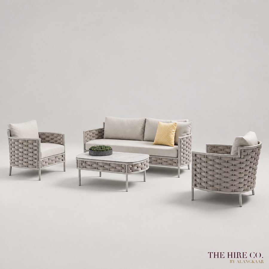 Outdoor Rattan Lounge Set (sofa + 2 chairs + table)
