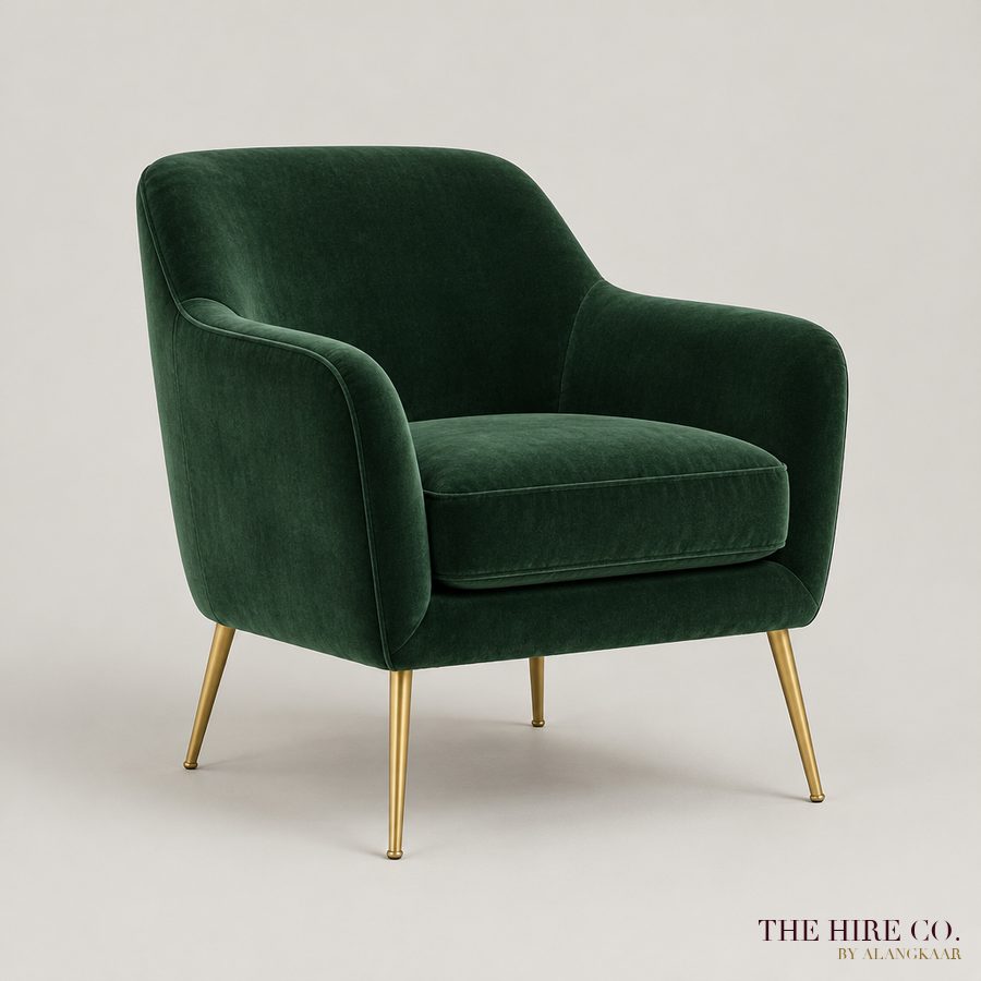 Velvet Armchair, dark green