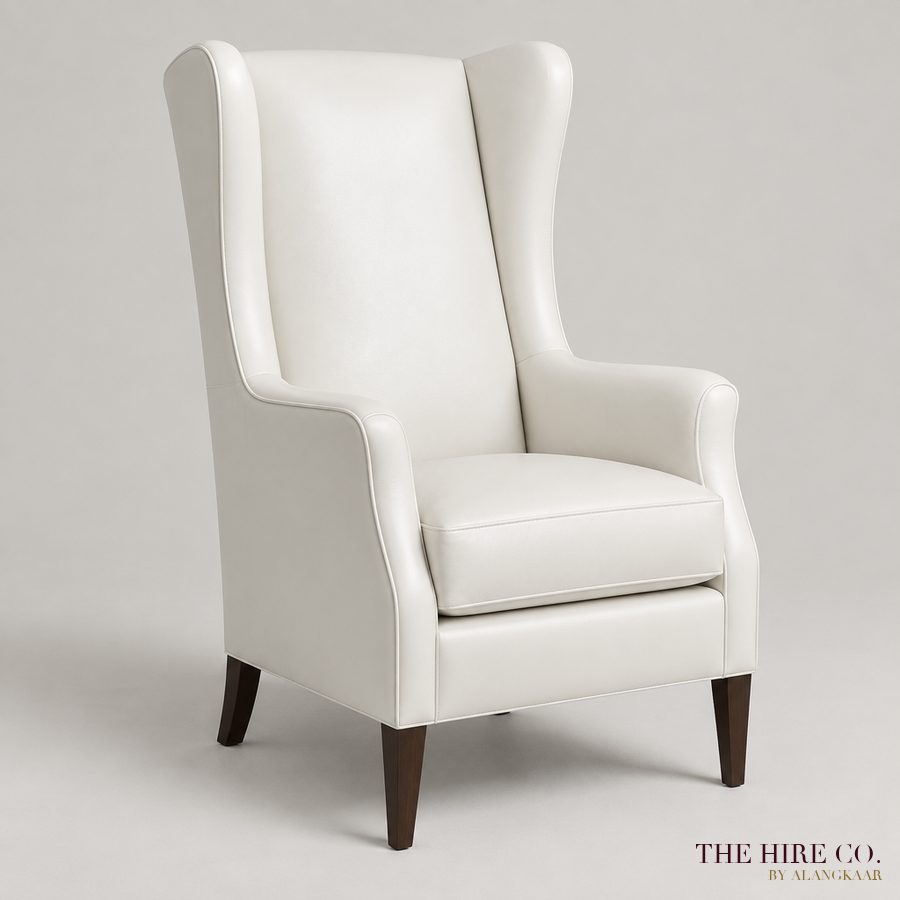 High-Back Armchair, white